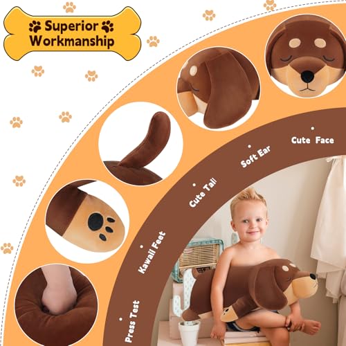 Image of Auspicious beginning 19'' Large Dachshund Dog Plush Stuffed Animal- Cute Weiner Dog Plush Pillow Plushies, Big Dachshund Plush Toy, Cute Hugging Weiner Dog Stuffed Animal Birthday Gifts