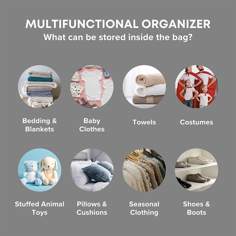 Miniatura 7 de Organizador de almacenamiento debajo de la cama, bolsas plegables debajo de la cama con ventana transparente y asas, organizadores de armario y