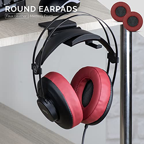 Image of Brainwavz Round Replacement Memory Foam Earpads - Suitable for Many Other Large Over The Ear Headphones - Sennheiser, AKG, HifiMan, ATH, Philips, Fostex, Sony (Dark Red)