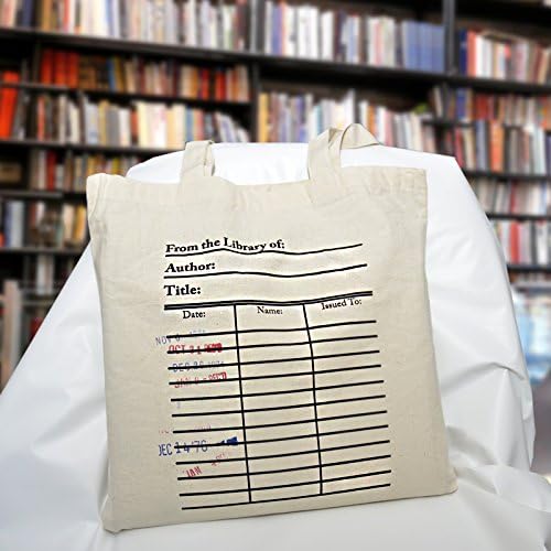 Universal Zone Library Card Tote Bag with Vintage Due Date Stamps, Book Lover Canvas Bag, Literary Handbag, Reusable Book Tote - Image 2