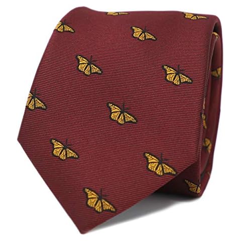 MENDEPOT Monarch Butterfly Pattern Men Necktie With Gift Box Novelty Butterfly Tie Father's Day Birthday Gift Neck Tie Cover