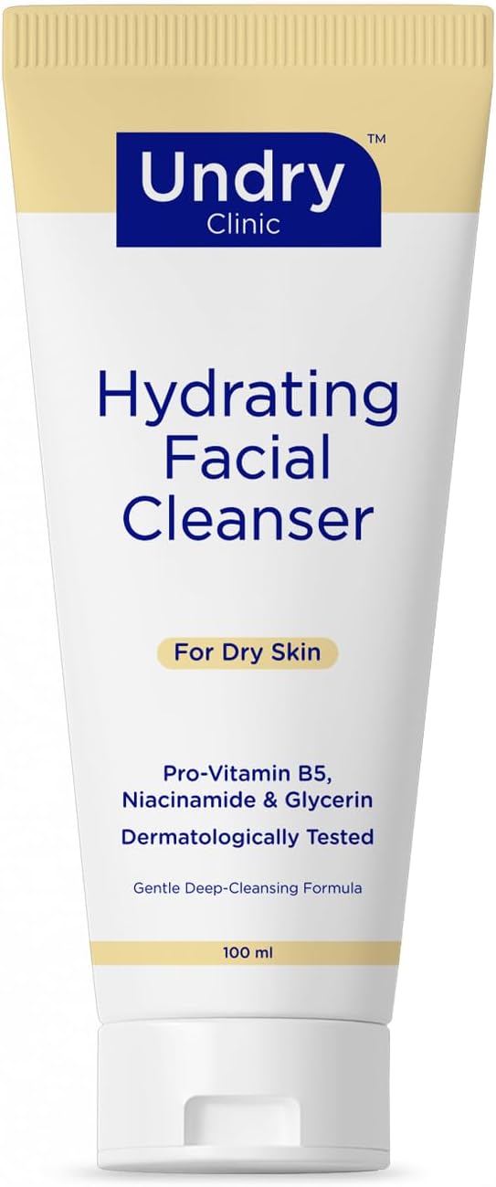 Hydrating Facial Cleanser | Gentle Deep-Cleansing Gel with Pro-Vitamin B5, Niacinamide & Glycerin | For Dry Skin | Dermatologically Tested | 100ml