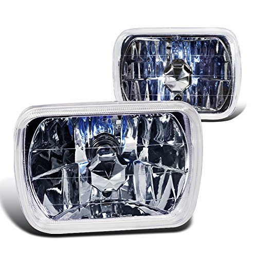 Spec-D Tuning LH-7X6 7X6 H4 Lamps Chrome Crystal Head Lights Set Universal