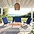 SAFAVIEH Outdoor Collection Chaston Natural Wood/Navy Cushion 4-Piece Conversation Patio Set