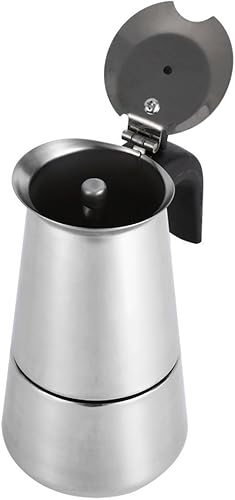 Miniatura 3 de 3.4 fl oz Acero Inoxidable Mocha Café Pot Hervidor Estufa Top Espresso Make Pot, Astilla
