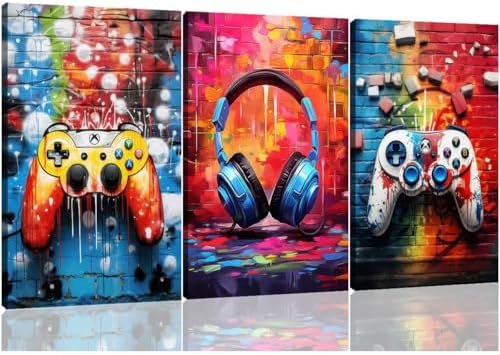 TANWYTQFAEH Framed Gaming Posters Wall Art Decor Watercolor Color...
