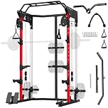 SPORTNOW Power Cage, Power Rack with Adjustable Cable Pulley System, Multifunctional Squat Rack for Home Gym Strength Training with Pull-Up Bar, Dip Station, Landmine, 900KG Capacity