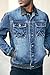 VICTORIOUS Men's Two Tone Trucker Denim Jacket- DK236 - INDIGO - Large