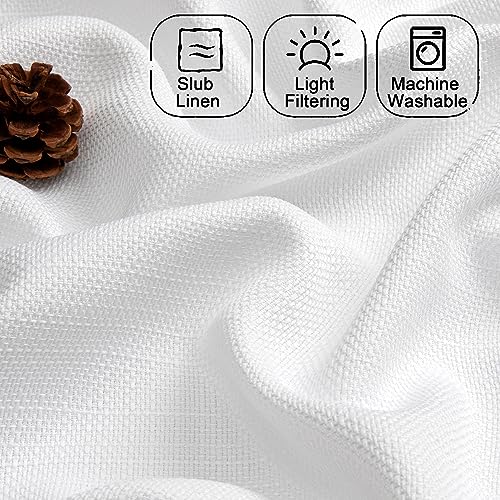 Chyhomenyc B0C6HW47RH 2 Panels White Kitchen Curtains 36 Inch Length Tier Curtains thumb #3