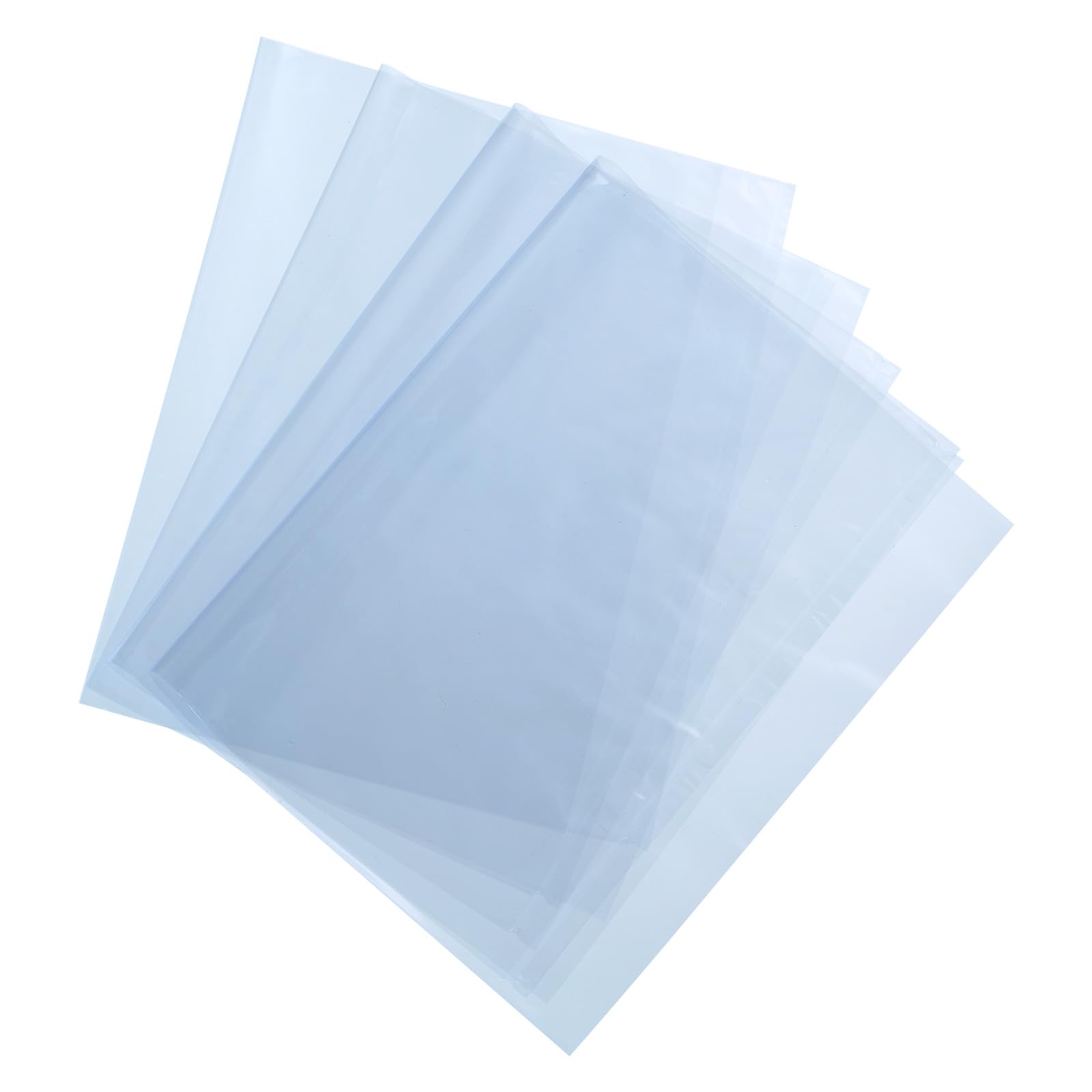 uxcell 100Pcs 10x7 Inch Shrink Wrap Bags, Blue Clear PVC Heat Shrink Wrap for Gift Basket, Bath Soaps, Candles and Homemade DIY Projects