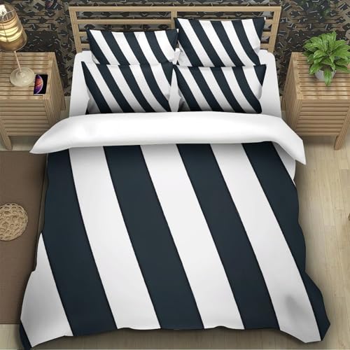 Parure de lit 3 pièces taie douce effet 3D Diagonal Stripes - 5