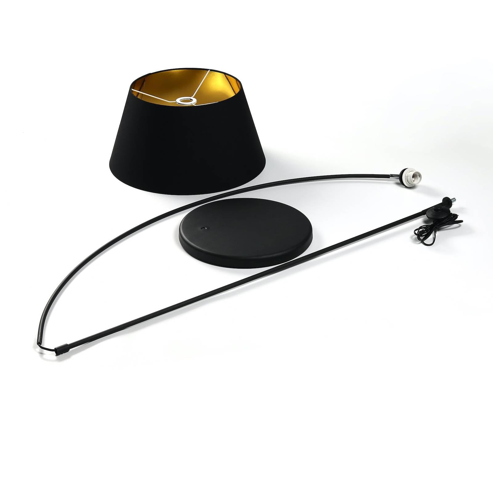 Lampada da terra 'Esti' (Moderno) colore Nero, in Tessuto ad es. Soggiorno & Sala da pranzo (1 luce, E27) di Lindby | lampada ad arco, lampada da pavimento