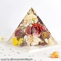 Vista 6 de RESINWORLD Super Large Clear Silicone Pyramid Molds for Resin, 2Pcs Inner Pyramid Silicone Molds + 1Pcs Plastic Frame, Shiny Resin Mold for Chakra