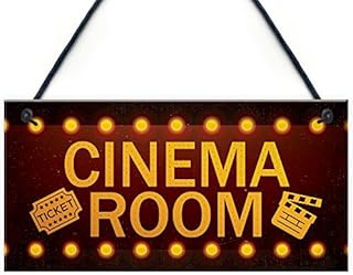RED OCEAN Cinema Room Home Theatre Gift For Mum Dad Man Cave Den Family Room Wall Plaque Gift