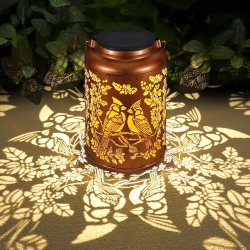 Solar Lantern Outdoor Waterproof Cardinal Hanging LED Light (Red Bird)