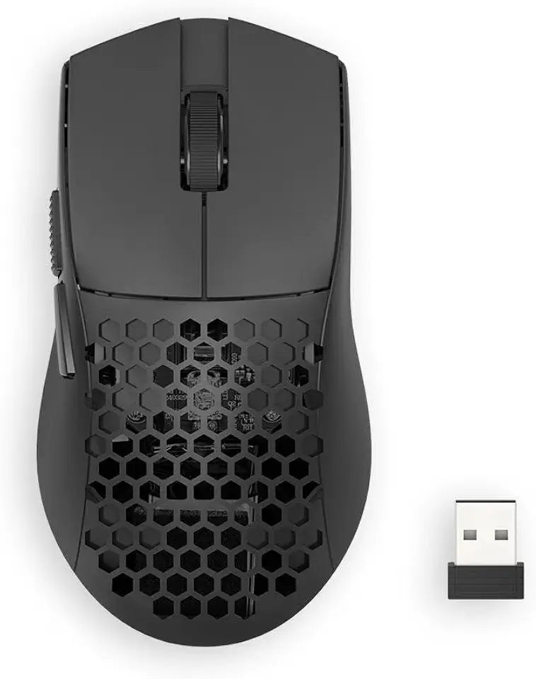 Mouse Gamer Redragon Astrolabe Lite Preto PAW3313 10000 DPI Sem Fio Tri-Mode USB 2.4GHz Bluetooth, USB Tipo-C Estrutura Perfurada Honeycomb 49g Cabo Paracord M725-LIT