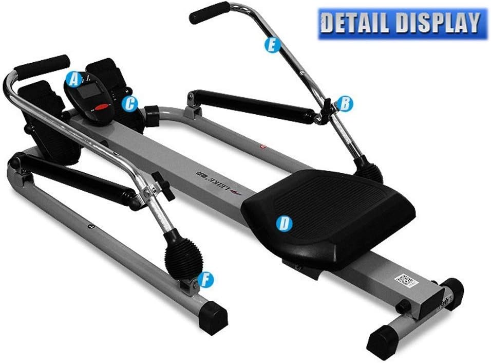 Foldable Rowing Machines Rowing Machine for Home use Foldable Adjustable Resistance Hydraulic Rower Rowing Machine Fitness Cardio Workout Black Silver Colour