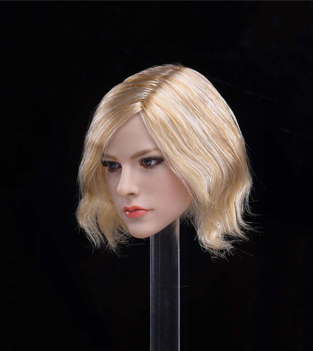 金髪のプラスチック人形　アメリカン Amazon.co.jp: 1/6スケール女性の頭彫り、美人ヨーロッパ人の女の子の