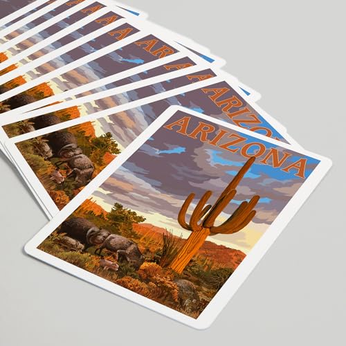Lantern Press Arizona, Javelina y Cactus, 52 naipes póker miniatura 5