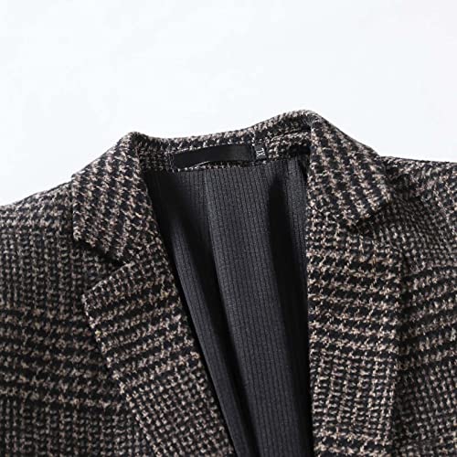 Men's Plaid Single Breasted Blazer Business Casual Slim Fit Checkered Suit Jackets Plus Size Notch Lapel Sports Coats2