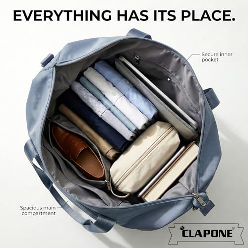 Image of CLAPONE 41 Litre Expandable Nylon Travel Bags for Women /Duffle Bags for Women Luggage /Foldable Vanity Travelling Handbags /Waterproof Hand Bag for Ladies Personal Items (Blue Duffle Bag)