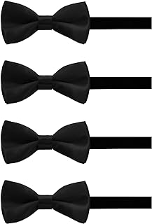 Bow Ties for Boys, Pre-Tied Adjustable Tuxedo Solid Color Kids Bowtie for Wedding Prom Party Graduation Casual