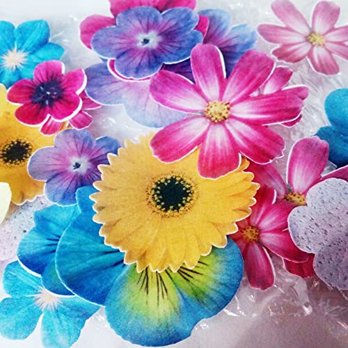 77X Edible Flowers For Cake Decorating Cupcake Toppers For Anniversary #TOP3