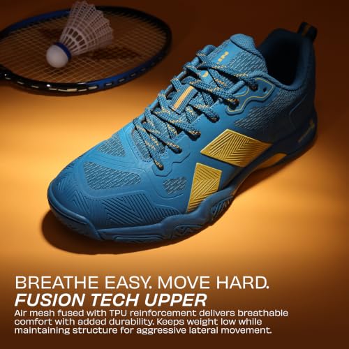 Image of Nivia Powerstrike 4.0 Badminton Shoes for Men | Breathable Air Mesh with Fusion Technology Upper| Best Non Marking Multidirectional Herringbone Structure