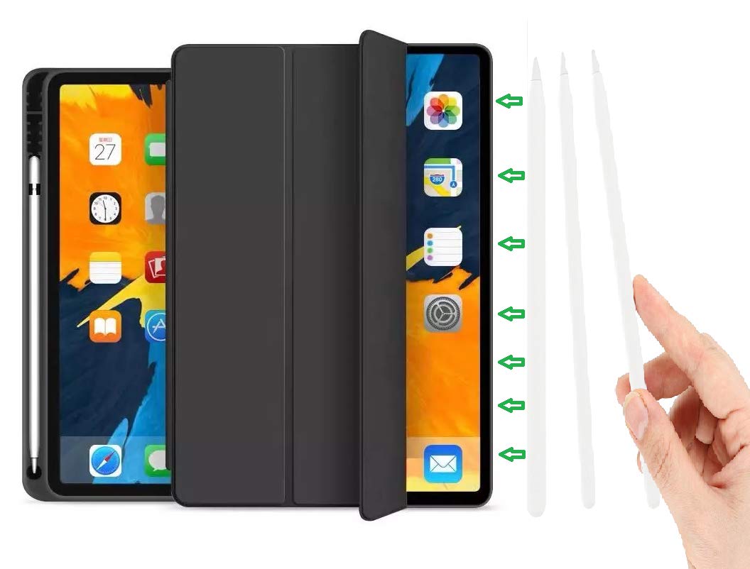 Oaky Folio Case for Apple iPad Pro 11 inch 2020 2nd Gen. Rugged Shockproof, Trifold Stand,Auto Wake/Sleep Pencil Holder Cover Support 2nd Gen. Pencil Charging - Black (B089WJ29T8) Amazon Price History, Amazon Price Tracker