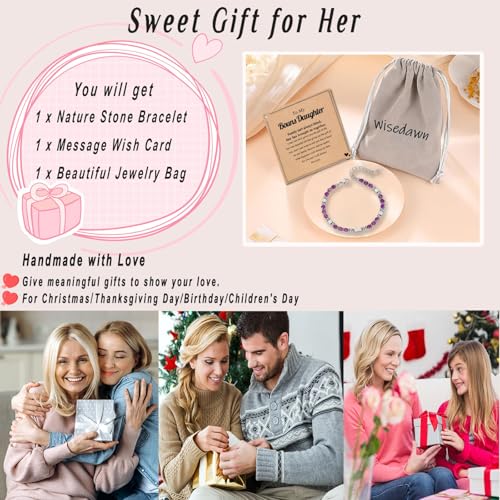 Image of Nature Stone Bracelet, Trendy Teen Girl Gift Ideas with Quote Card for Birthday Christmas Easter Valentines