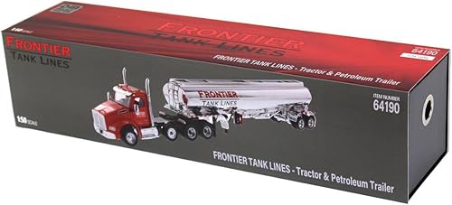 Miniatura 3 de Kenworth T880 SBFA - Camión tándem con Heil FD9300/DT-C4 Petroleum Tanker Trailer Frontier Tank Lines Red & Chrome Modelo 1/50 por Diecast Masters