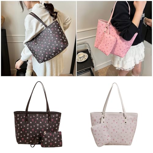 Women Bag Stylish Armpit Bag Large Capacity Shoulder Bows Handbag PU Leather Shopping Underarm For Everyday Women Shoulder La2