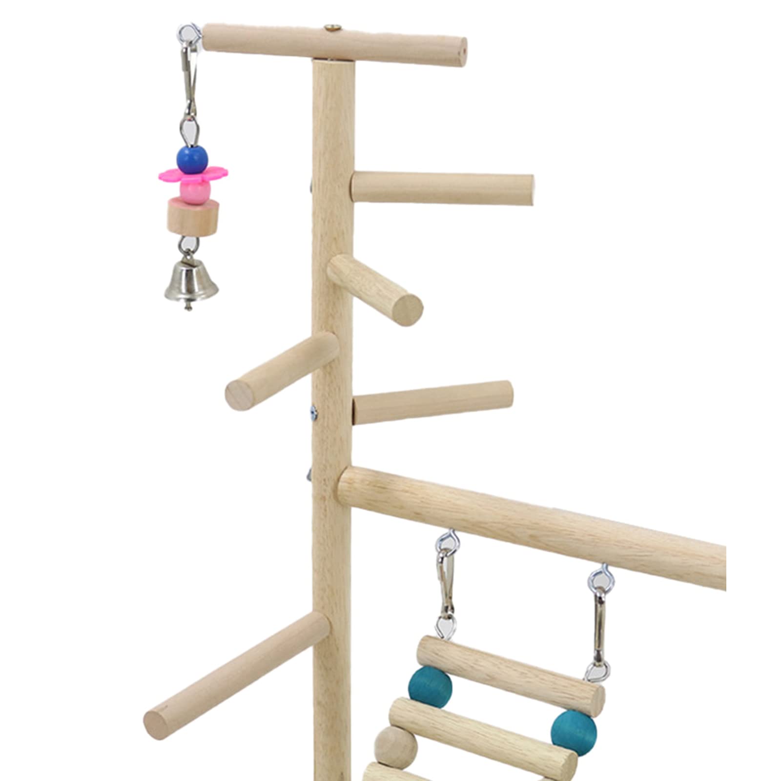 PANGBOER Uccello per gioco stand legno trespolo palestra box scala con mangiatoia tazze giocattolo per calopsita adatto per piccoli e uccelli uccello Playstand per pappagalli legno