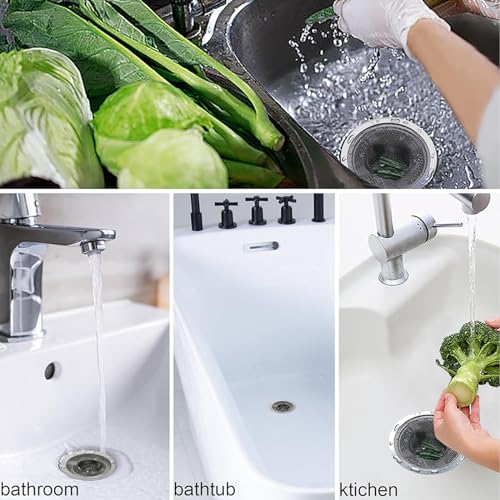 Nayyana 2 kleine Abfluss-Netzkörbe, Abflusssiebe für Badezimmerwaschbecken, Abfluss-Haarfänger für Wäsche, Wischbecken, Abfluss, Slop, Wohnmobil-Waschbecken, Edelstahl-Abflussfilter