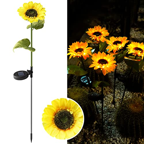 Yunerz Solar Sunflower Lights, Solar Garden Lights Outdoor Decorative Garden Stakes, Solar Led Pathway Decor For Garden Patio Lawn Yard Porch Walkway,Halloween And Christmas (1 Pack) #TOP30