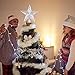 DG-Direct Christmas Tree Topper Lighted Star [Silver],3D Hollow Sparkling Star Christmas Tree Topper with Rotating Magic Cool White Snowflake Projector for Christmas Tree Ornament (Silver)