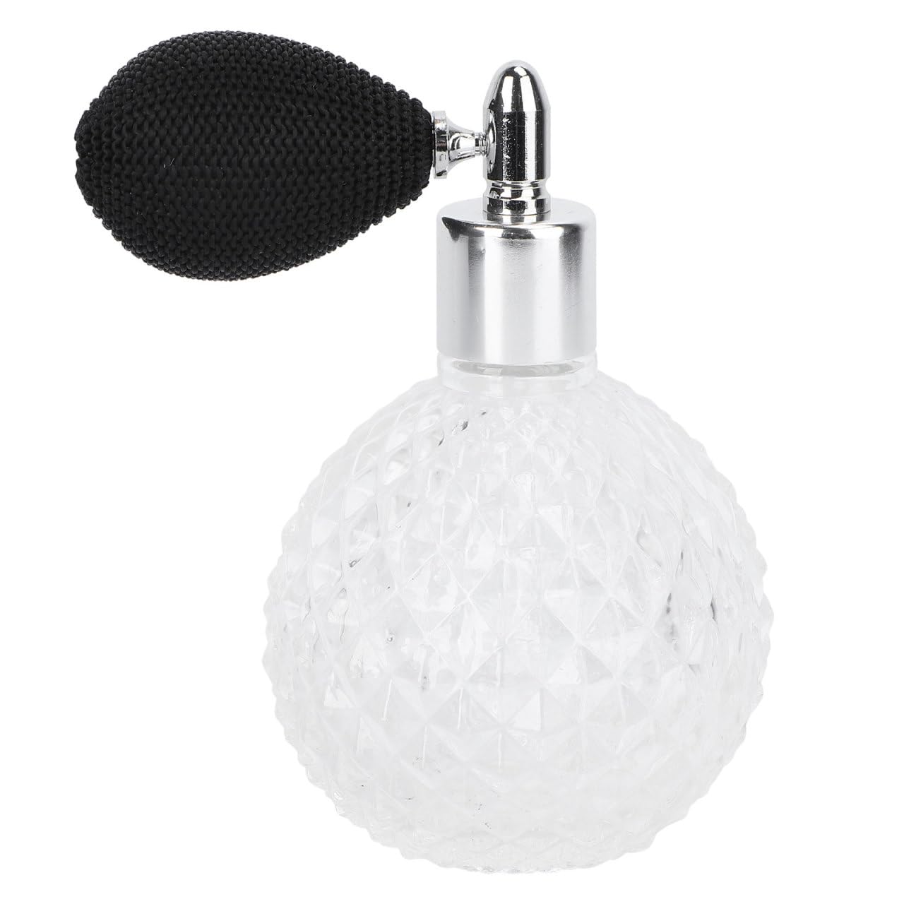 Bouteille de Parfum Vintage en Verre Rechargeable, 3.94 Oz (120 ml) Flacon Vaporisateur Étanche pour Parfum Lotion Huile, Accessoire Chic pour Maison et Voyage, Transparent