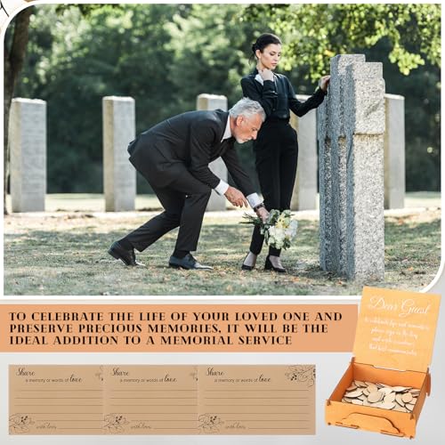Engrowtic Wooden Funeral Guest Book Set for Memorial Service Celebration of Life Decorations Loving Memory Guestbook Included Share a Memory or Words of Love Cards Pen Table Sign(Tree of Life)