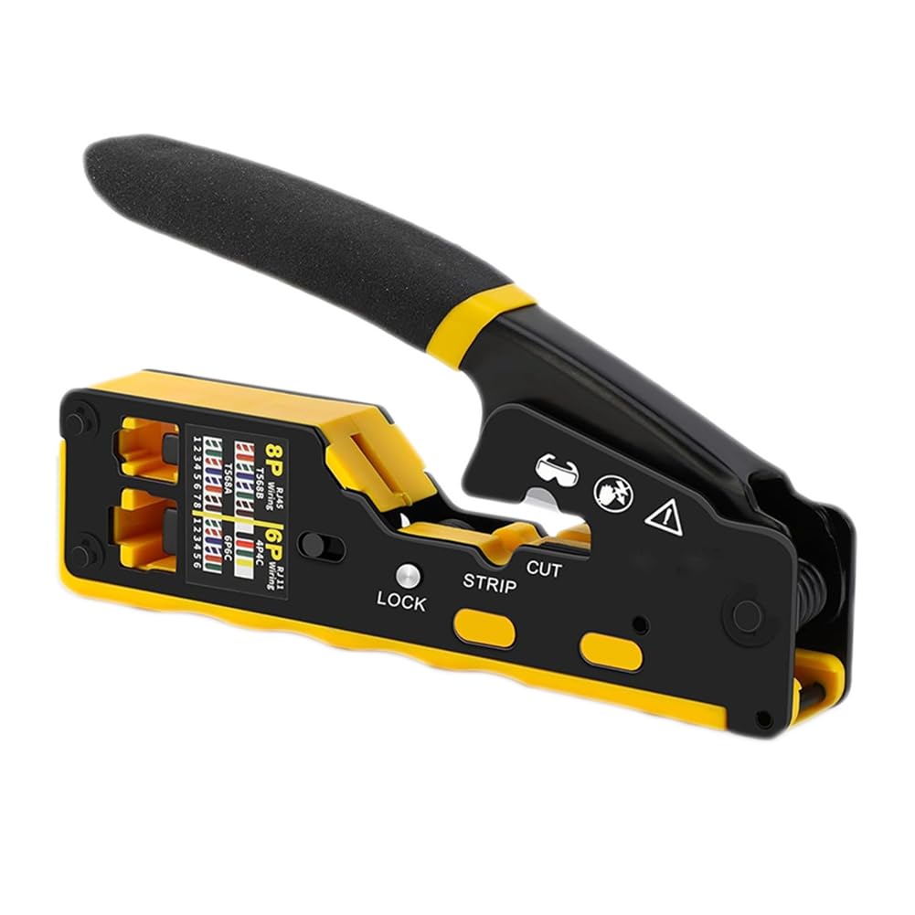 Koolenry As Shown Rj45 Crimp Tool Kit Pass Through Cat6 Crimping Tool For Cat5 Cat5e Cat6 8P8c Connector