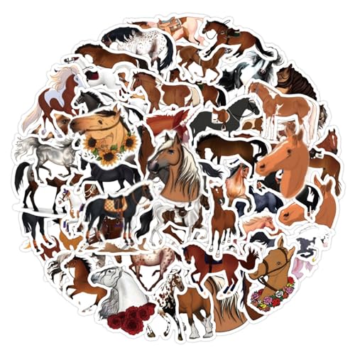 Cosmeria Pegatinas De Caballos para Niñas, 60 Piezas Pegatinas De Caballos Impermeables, Ideal para Pascua Y Cumpleaños, Decoraciones Creativas para Niños Desde 10 Años
