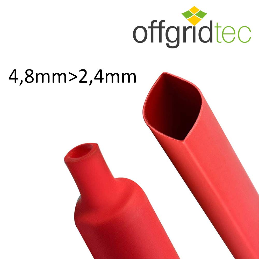 Offgridtec 10 m Heat Shrink Tubing 4.8 mm > 2.4 mm Red Dispenser Box Workshop Car, 4,8mm > 2,4mm - Image 2