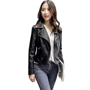 Amazon | レザージャケット レディース ライダースジャケット PU