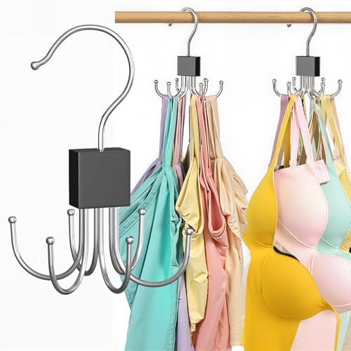 Kalimdor 2 Pack Tank Top Hanger, Bra Hanger Organizer - 360° Rotatable Hooks Holds 36 Items, Space Saving Closet Organizers and Storage for Tank Top, Bras, Scarf, Purse etc. Bra Organzier for Closet