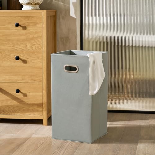 Wäscheschrank mit Korb & 3 Schubladen – Platzsparende Aufbewahrungseinheit für Bad & Waschküche, modernes Design, B80 x T35 x H90 cm