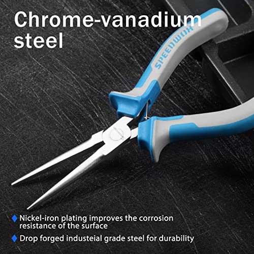 SPEEDWOX 6 Inch Mini Needle Nose Pliers with Spring for Precision Wire Work