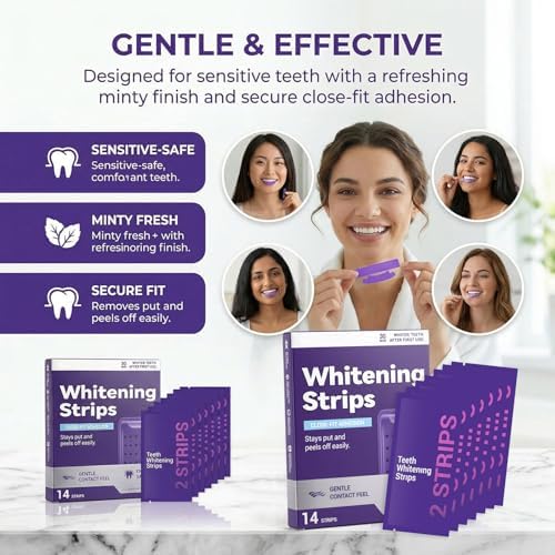 2 Box Purple Whitening Strips, Purple Teeth Whitening Strips, Removes Surface Stains, Effective Natural Shine, Enamel Safe, Portable for Daily Use - 2