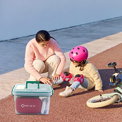 Rinboat Family Plastic Storage Bin With Lid, Medicine Box Lockable Compartment Container, 1 Pack #TOP4