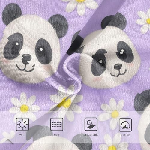 Joisal Cotton Toddler Girls Underwear Cute Panda Daisies Light Purple Panties for Girl Fun Briefs Underpants 2t3