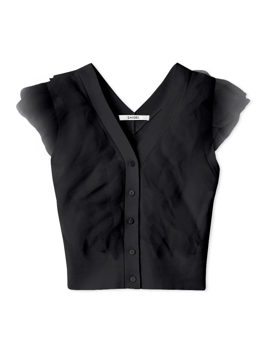 Amazon | チュールフリルノースリニットプルオーバー SWNT252001BLKF