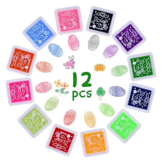 Vicloon Almohadillas De Tinta, 12 Colores Almohadillas de Tinta para Huellas, Tinta para Huellas Dactilares, para Sellos Tinta Sellos Scrapbooking, DIY Pintura de Dedo, Tampon Tinta Colores para Niños